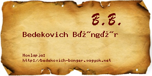 Bedekovich Böngér névjegykártya